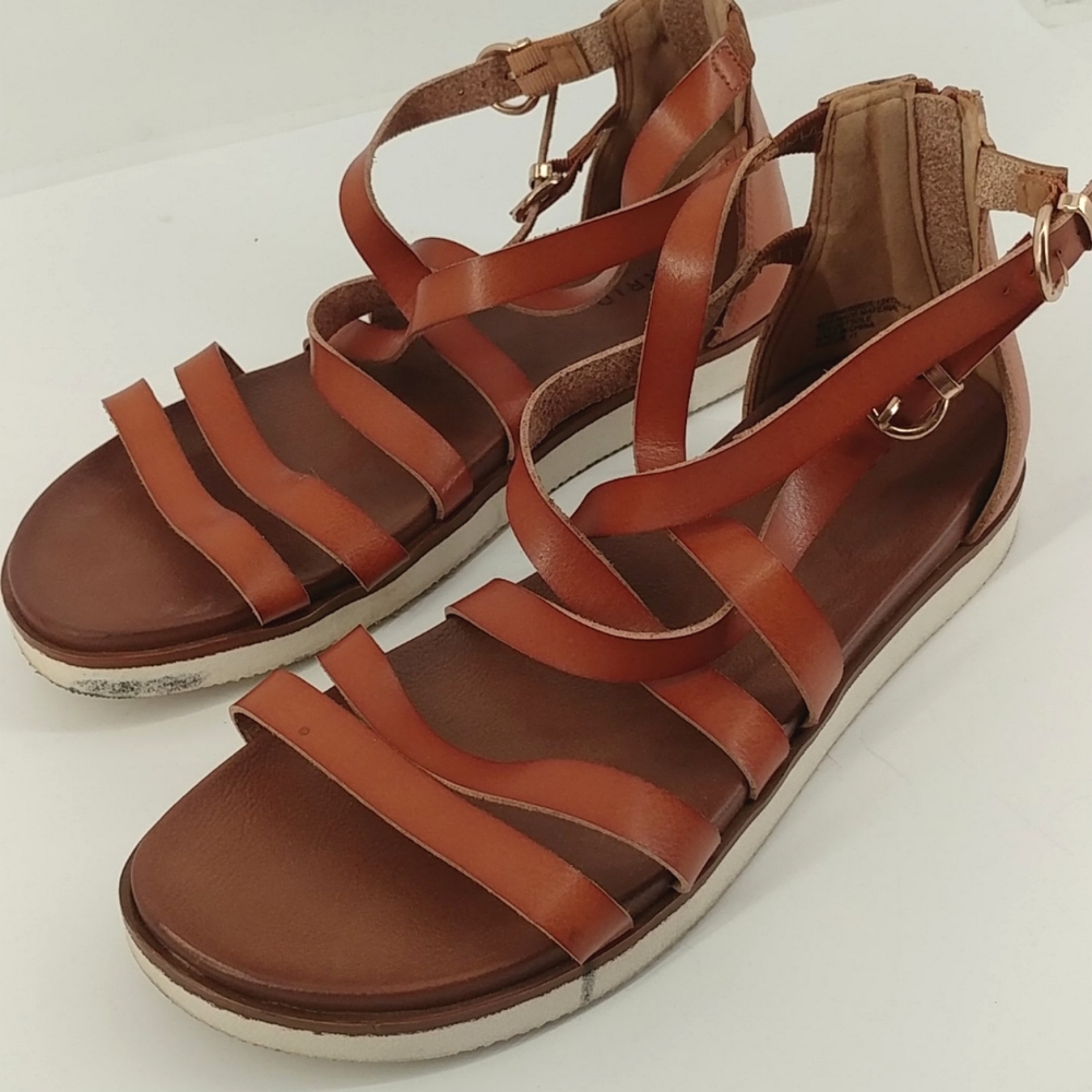 Torrid Espresso Ankle Zip Strap Sandals